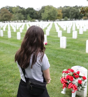 Student visiting Arlington National Cemetery. 